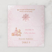 Pink Gingerbread Mädchen Weihnachtsdusche Zelt Platzkarte (Außenseite Aufgefaltet)