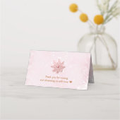 Pink Gingerbread Mädchen Weihnachtsdusche Zelt Platzkarte (Rückseite)