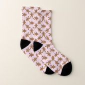 Pink Gingerbread Man Polka Dot Weihnachten Socken (Paar)