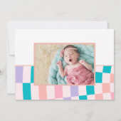 Pink GingerBread Winter Onederland 1. Geburtstag Dankeskarte (Rückseite)