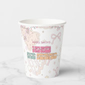 Pink GingerBread Winter Onederland 1. Geburtstag Pappbecher (Vorderseite)