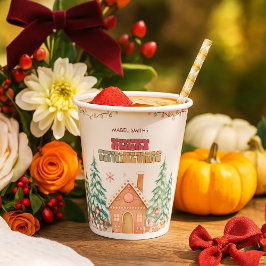 Pink GingerBread Winter Onederland 1. Geburtstag Pappbecher