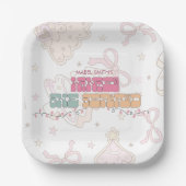 Pink GingerBread Winter Onederland 1. Geburtstag Pappteller (Vorderseite)