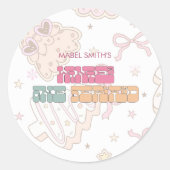 Pink GingerBread Winter Onederland 1. Geburtstag Runder Aufkleber (Vorderseite)