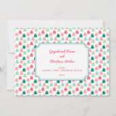 Pink Gingerbrei House Foto Weihnachtskarte Einladung (Rückseite)