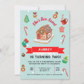 Pink Gingerbrett Weihnachten Einladung (Vorderseite)