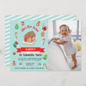 Pink Gingerbrett Weihnachten Einladung (Vorne/Hinten)