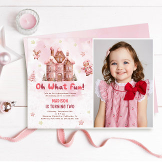 Pink Gingerbrett Weihnachten Einladung