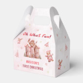 Pink Gingerbrett Weihnachten Erster Geburtstag Geschenkschachtel (Vorderseite)