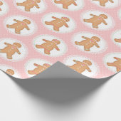 Pink Gingerbrot Cookie Geschenkpapier (Ecke)