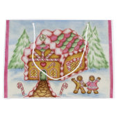 Pink Gingerbrot Hausgebäck Große Geschenktüte (Vorderseite)