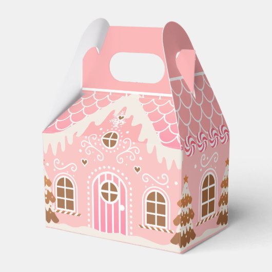 Pink Gingerbrot House Geschenkschachtel (Vorderseite)