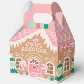 Pink Gingerbrot House LARGE Gefälligkeitsbox Geschenkschachtel (Rückseite)