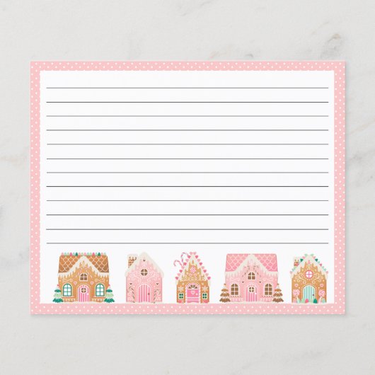 Pink Gingerbrot House | Urlaubsrezeptkarte (Rückseite)