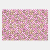 Pink Gingerbrot Kekse und Pup Winter Baby Geschenkpapier Set (Vorderseite)