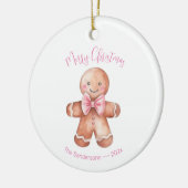 Pink Gingerbrot Mann Weihnachten Keramik Ornament (Links)