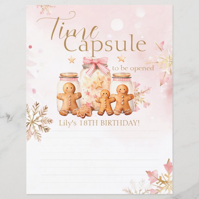 Pink Gingerbrot Weihnachten Geburtstag Kapsel (Vorderseite)