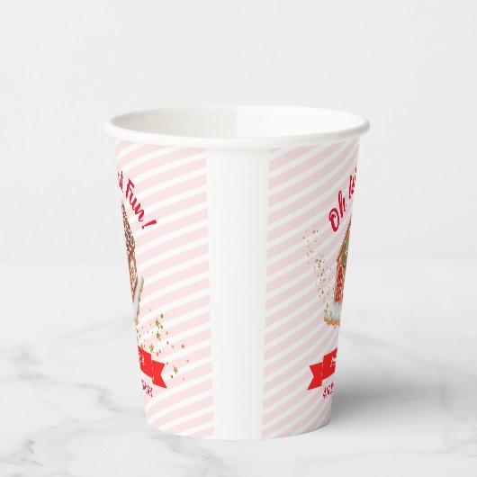 Pink Gingerbrot Weihnachten Geburtstag Pappbecher (Links)