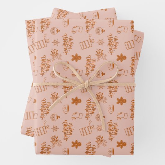 Pink Gingerbrot Weihnachten Geschenkpapier Set (Beispiel)