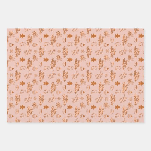 Pink Gingerbrot Weihnachten Geschenkpapier Set (Vorderseite 3)