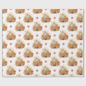 Pink Gingerbrot Weihnachten im Haus Geschenkpapier (Flach)