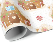 Pink Gingerbrot Weihnachten im Haus Geschenkpapier (Rolleneckpunkt)