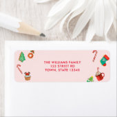 Pink Gingerbrot Weihnachten Rücksendeadresse (Insitu)