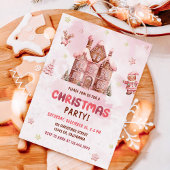 Pink Gingerbrot Weihnachtsfest im Party Einladung