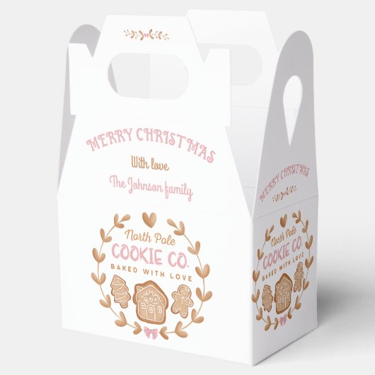 Pink Gingerbrot Weihnachtskost Austauschname Geschenkschachtel (Geöffnet)