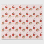 Pink Gingerbrot Weihnachtswrapping Paper des Hause Geschenkpapier (Flach)