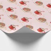 Pink Gingerbrot Weihnachtswrapping Paper des Hause Geschenkpapier (Ecke)