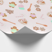 Pink Gingerbrot Weihnachtswrapping Paper des Hause Geschenkpapier (Ecke)