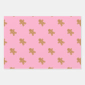 Pink Gingerbrot Wrapping Paper Set 3 Geschenkpapier Set (Vorderseite 3)