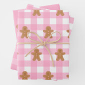 Pink Gingerbrot Wrapping Paper Set 3 Geschenkpapier Set (Beispiel)