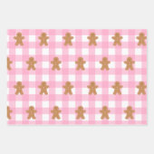Pink Gingerbrot Wrapping Paper Set 3 Geschenkpapier Set (Vorderseite)