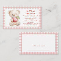 Pink Gingham Apple Eye Bear Display Baby Shower