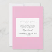 Pink Gingham Arch Wildblume Babydusche Einladung (Rückseite)