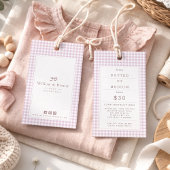 Pink Gingham Baby Clothing Price Tag Hang Tag 