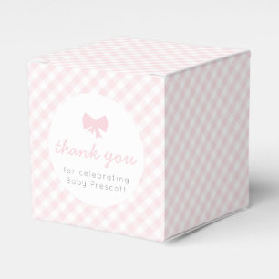 Pink Gingham Baby Duschbox Geschenkschachtel