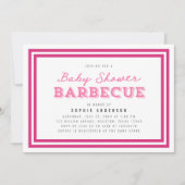 Pink Gingham Baby Dusche Barbecue Einladung (Vorderseite)