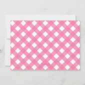 Pink Gingham Baby Dusche Barbecue Einladung (Rückseite)
