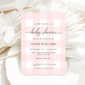 Pink Gingham Baby Dusche Einladung