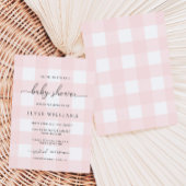 Pink Gingham Baby Dusche Einladung