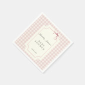 Pink Gingham Baby Dusche Napkin mit Bow Serviette (Ecke)
