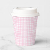 Pink Gingham Baby Dusche Pappbecher (Rechts)