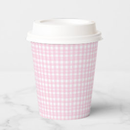 Pink Gingham Baby Dusche Pappbecher