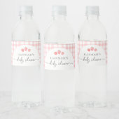 Pink Gingham Baby Dusche Wasserflaschen Labels Wasserflaschenetikett (Flaschen)