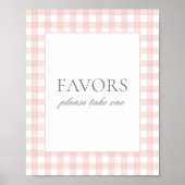 Pink Gingham Baby Duwer Lieblings-Zeichen Poster (Vorne)