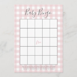 Pink Gingham Baby GIrl Duwer Bingo Cards Hinweiskarte
