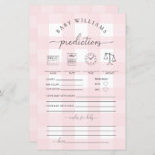 Pink Gingham Baby Predictions Game (Vorne/Hinten)
